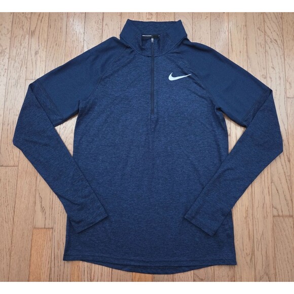 Nike Element 2.0 1/2 Zip Running Top Long-sleeve Dri-Fit Blue Mens Small - Picture 1 of 7